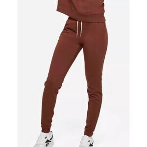 MATE THE LABEL Classic Jogger 100% organic cotton terry in cocoa. Size XS